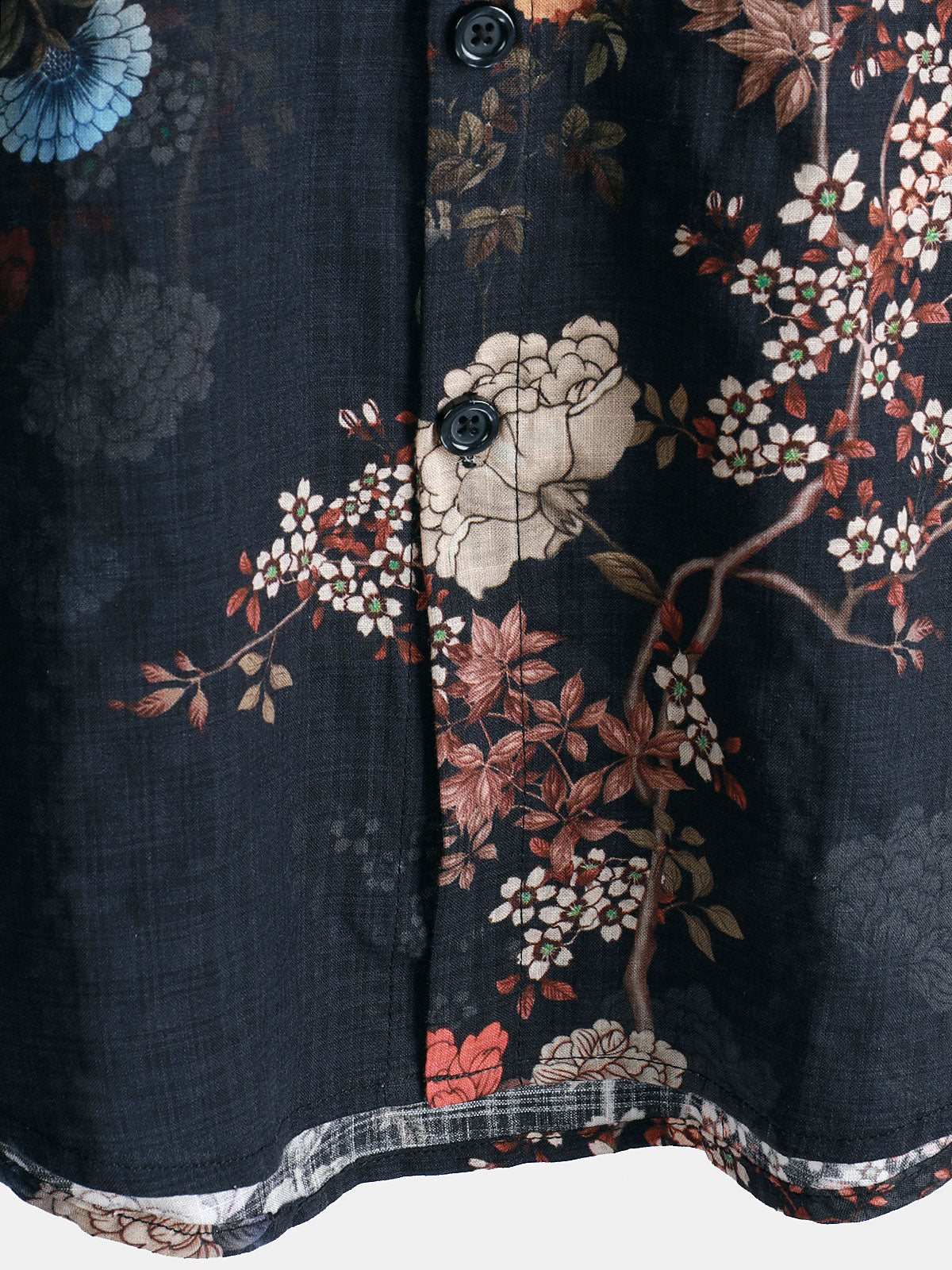 Button-Up Short Sleeve Shirt with Retro Floral Pattern, Ideal for Vacation