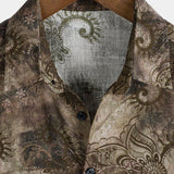 Short-Sleeve Retro Print Vacation Style Shirt