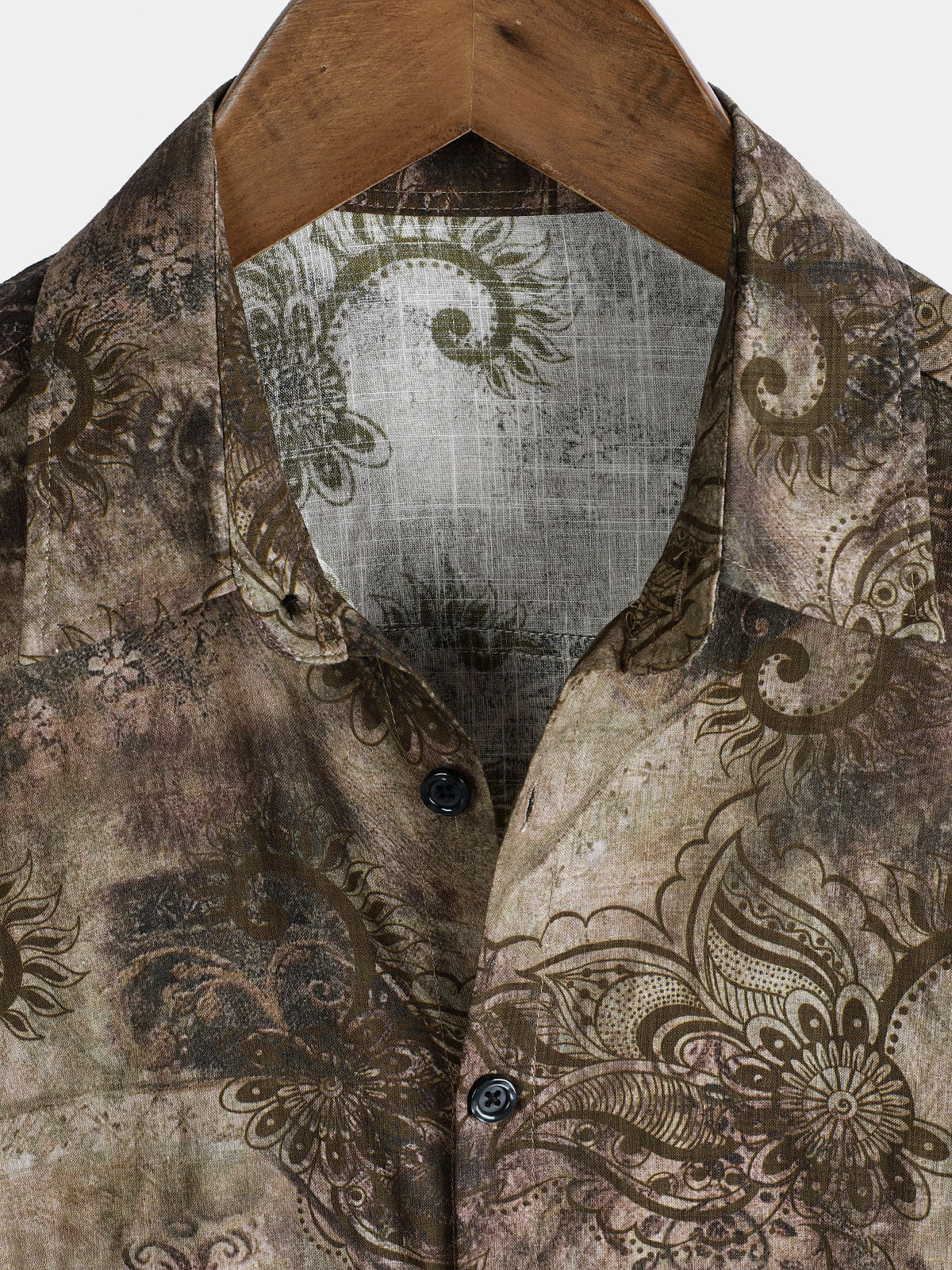 Short-Sleeve Retro Print Vacation Style Shirt