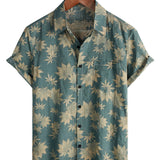Men's Summer T-Shirt with Short Sleeve Cotton with Maple Leaf Pattern