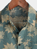 Short-Sleeve Summer Shirt with Pocket and Maple Leaf