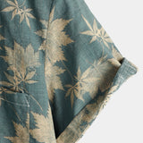 2-Pack | Vintage Blue Floral Short-Sleeve Retro Summer Vacation Shirt