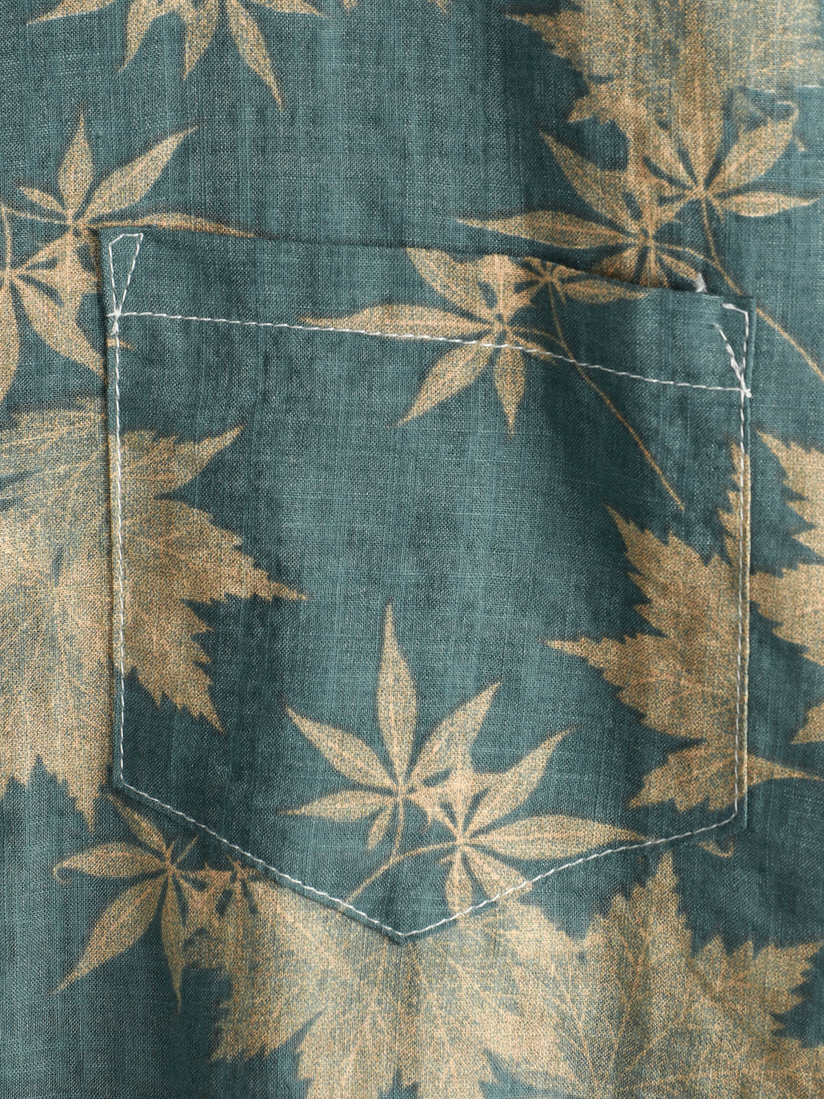 Short-Sleeve Summer Shirt with Pocket and Maple Leaf