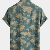 Short-Sleeve Summer Shirt with Pocket and Maple Leaf