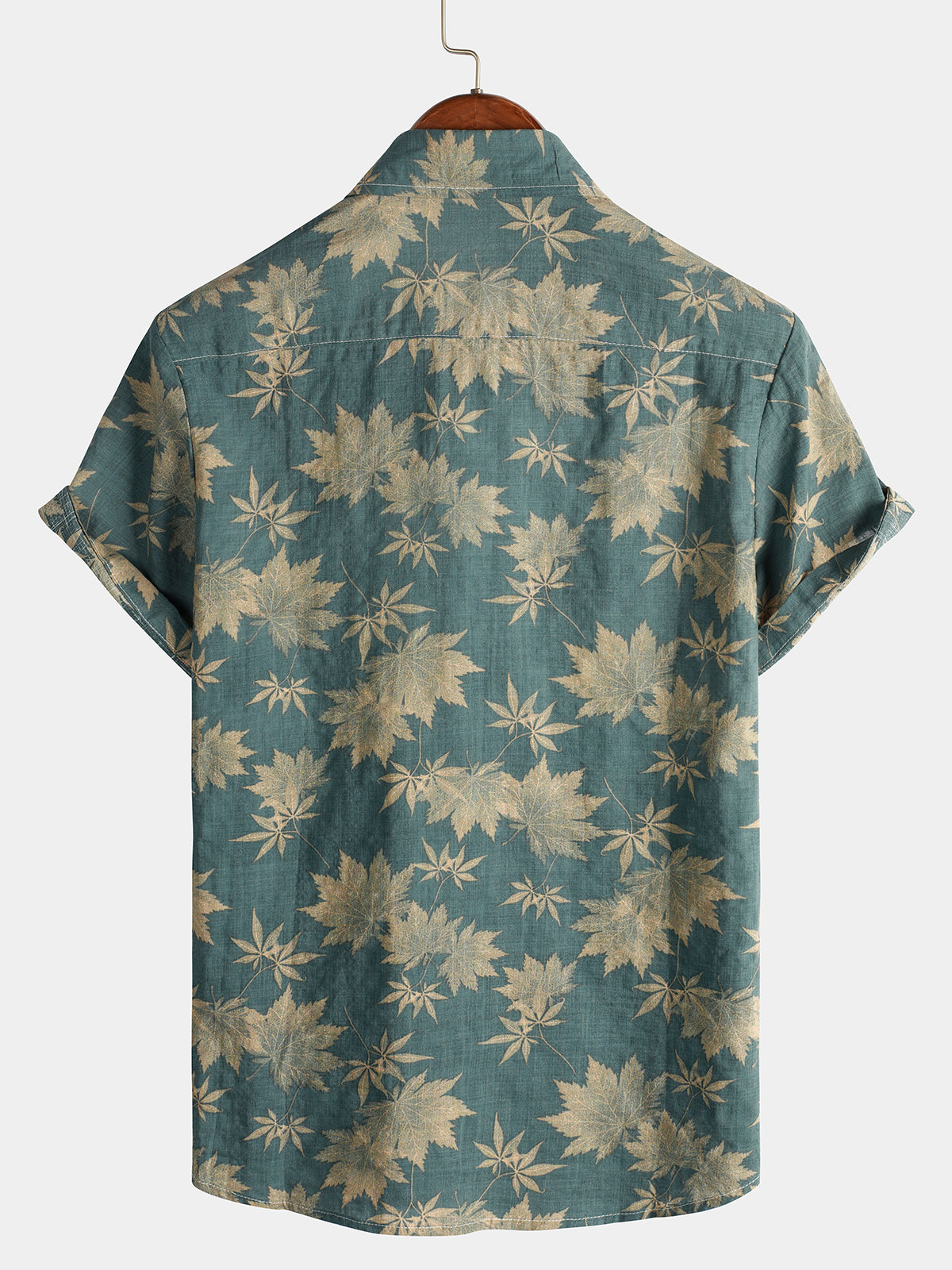 Short-Sleeve Summer Shirt with Pocket and Maple Leaf
