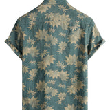 Men's Summer T-Shirt with Short Sleeve Cotton with Maple Leaf Pattern