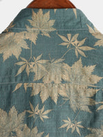 Short-Sleeve Summer Shirt with Pocket and Maple Leaf