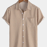 Khaki Button-Up Short Sleeve Shirt