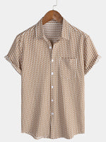 Khaki Button-Up Short Sleeve Shirt