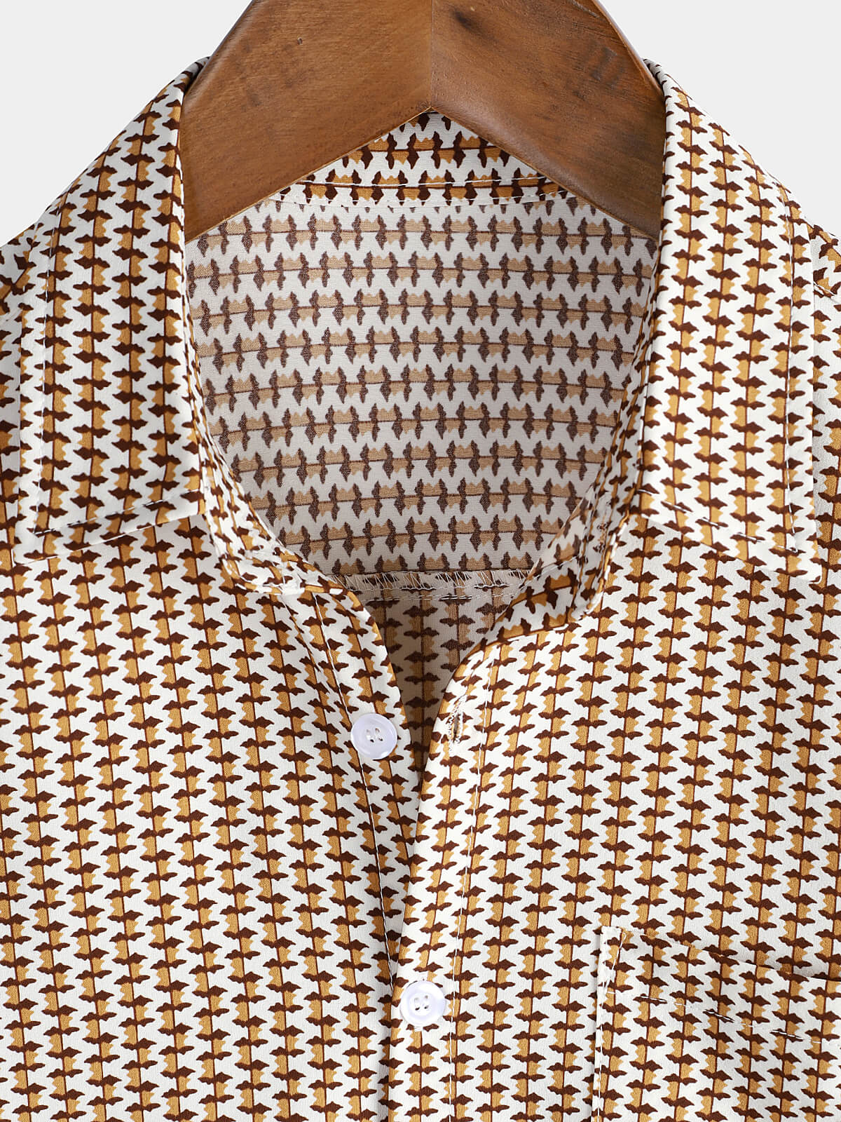 Khaki Button-Up Short Sleeve Shirt