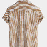 Khaki Button-Up Short Sleeve Shirt