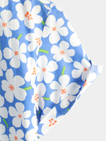 Light Blue Short Sleeve Shirt with Floral Print