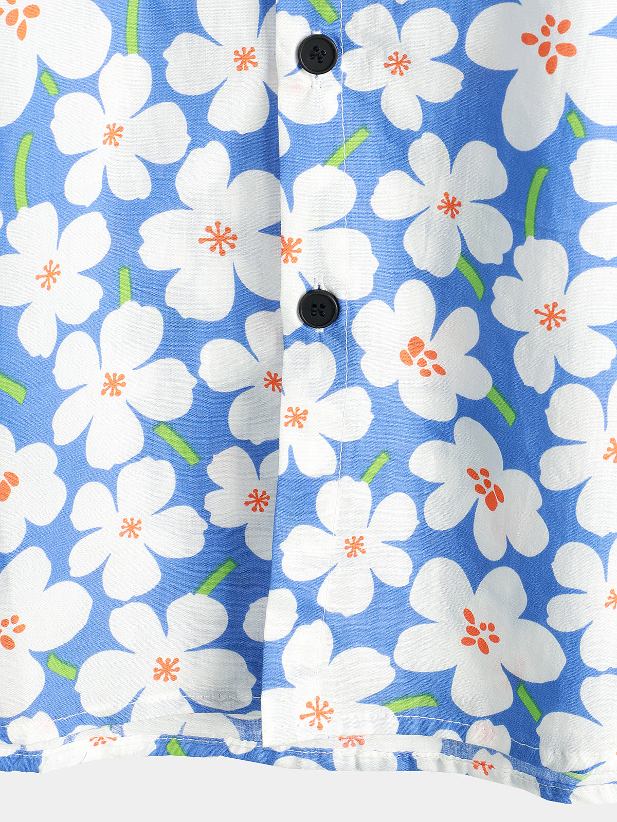 Light Blue Short Sleeve Shirt with Floral Print