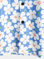 Light Blue Short Sleeve Shirt with Floral Print