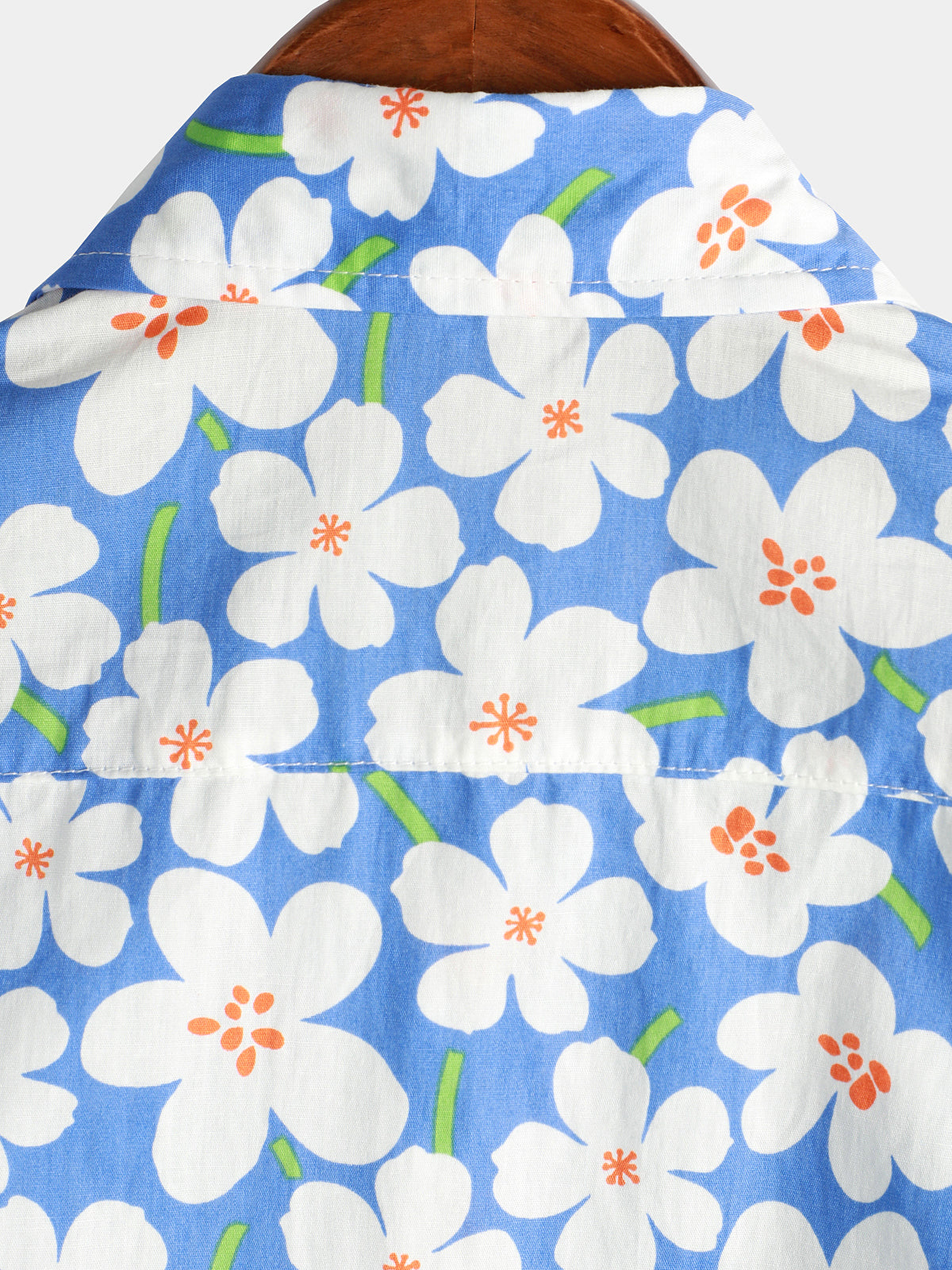 Light Blue Short Sleeve Shirt with Floral Print