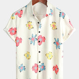 White Floral Print Summer Shirt