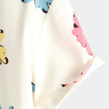 White Floral Print Summer Shirt