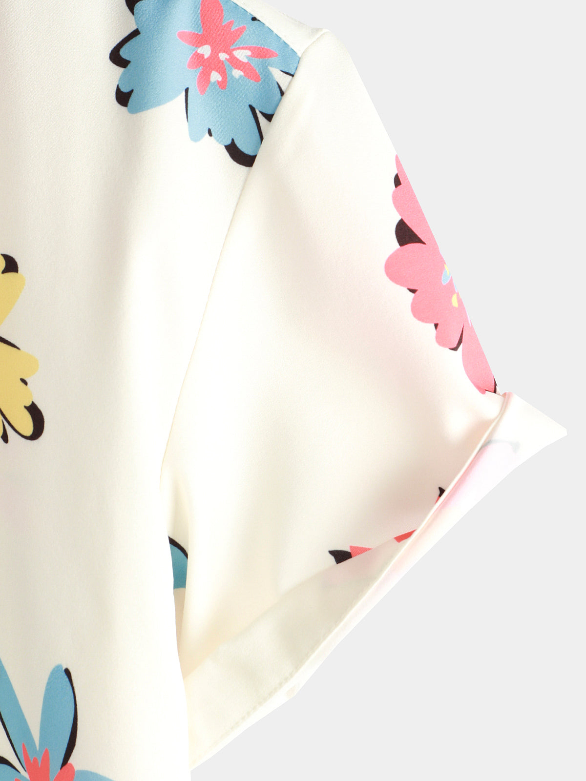 White Floral Print Summer Shirt