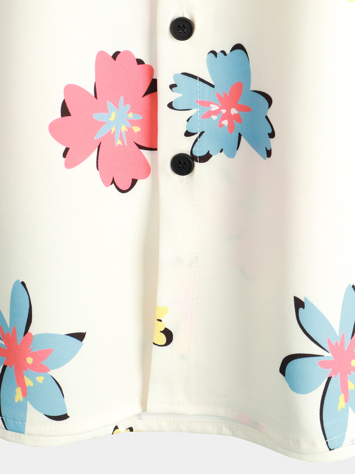 White Floral Print Summer Shirt