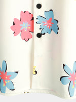 White Floral Print Summer Shirt