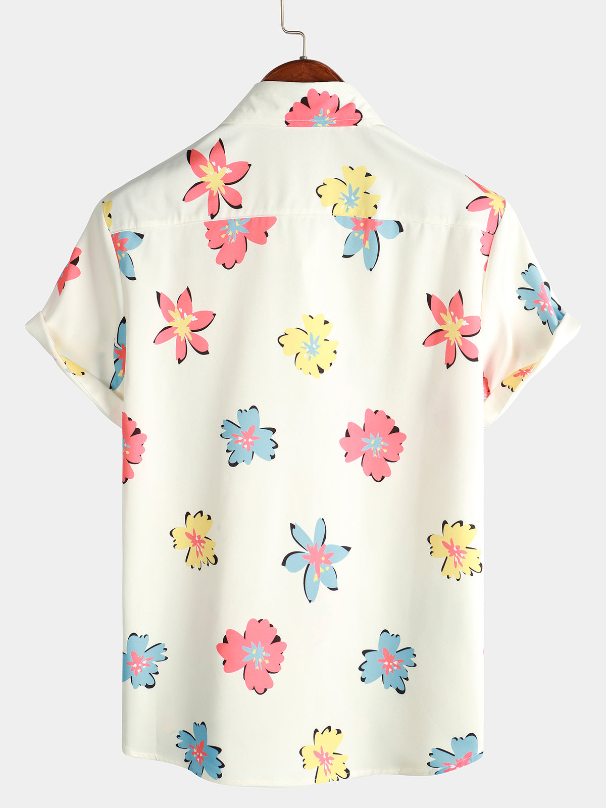 White Floral Print Summer Shirt