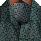Men's Cotton Shirt for Vacation Short Sleeve Green with Buttons