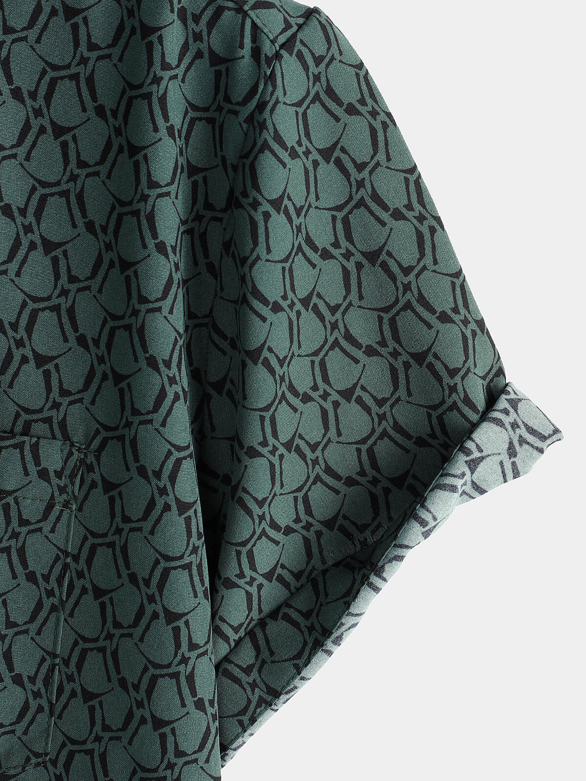 Green Button-Up Short Sleeve Shirt