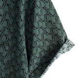 Men's Cotton Shirt for Vacation Short Sleeve Green with Buttons