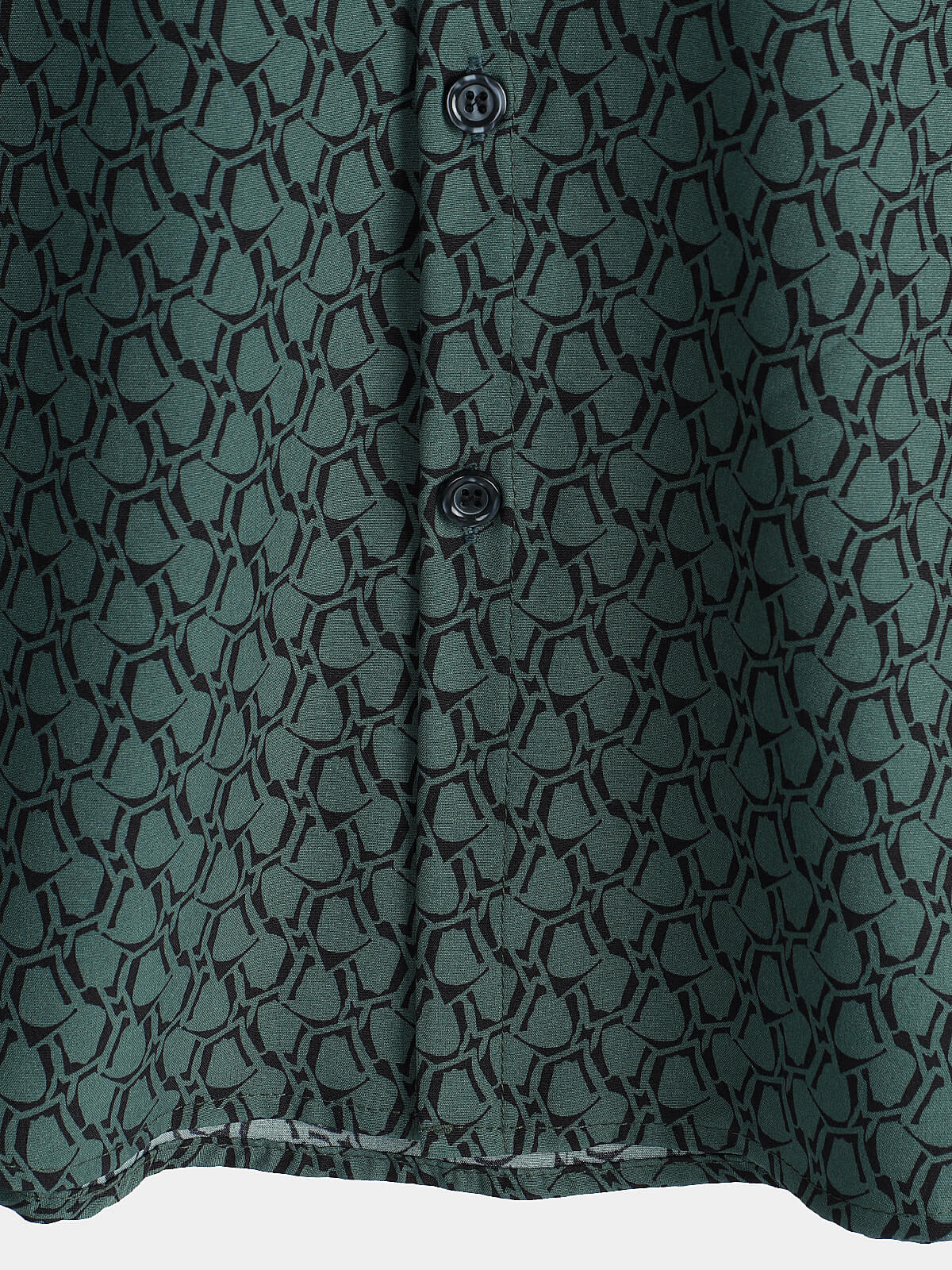 Green Button-Up Short Sleeve Shirt