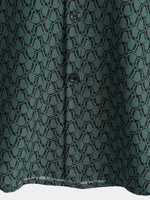 Green Button-Up Short Sleeve Shirt