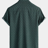 Green Button-Up Short Sleeve Shirt