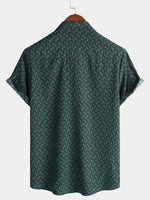 Green Button-Up Short Sleeve Shirt