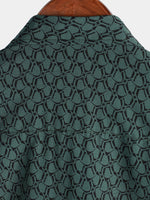 Green Button-Up Short Sleeve Shirt