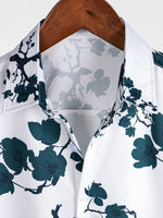 Men's Summer Cotton Shirt with Floral Pattern and Short Sleeves