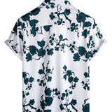 Men's Summer Cotton Shirt with Floral Pattern and Short Sleeves
