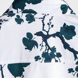 Men's Summer Cotton Shirt with Floral Pattern and Short Sleeves