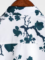 Men's Summer Cotton Shirt with Floral Pattern and Short Sleeves