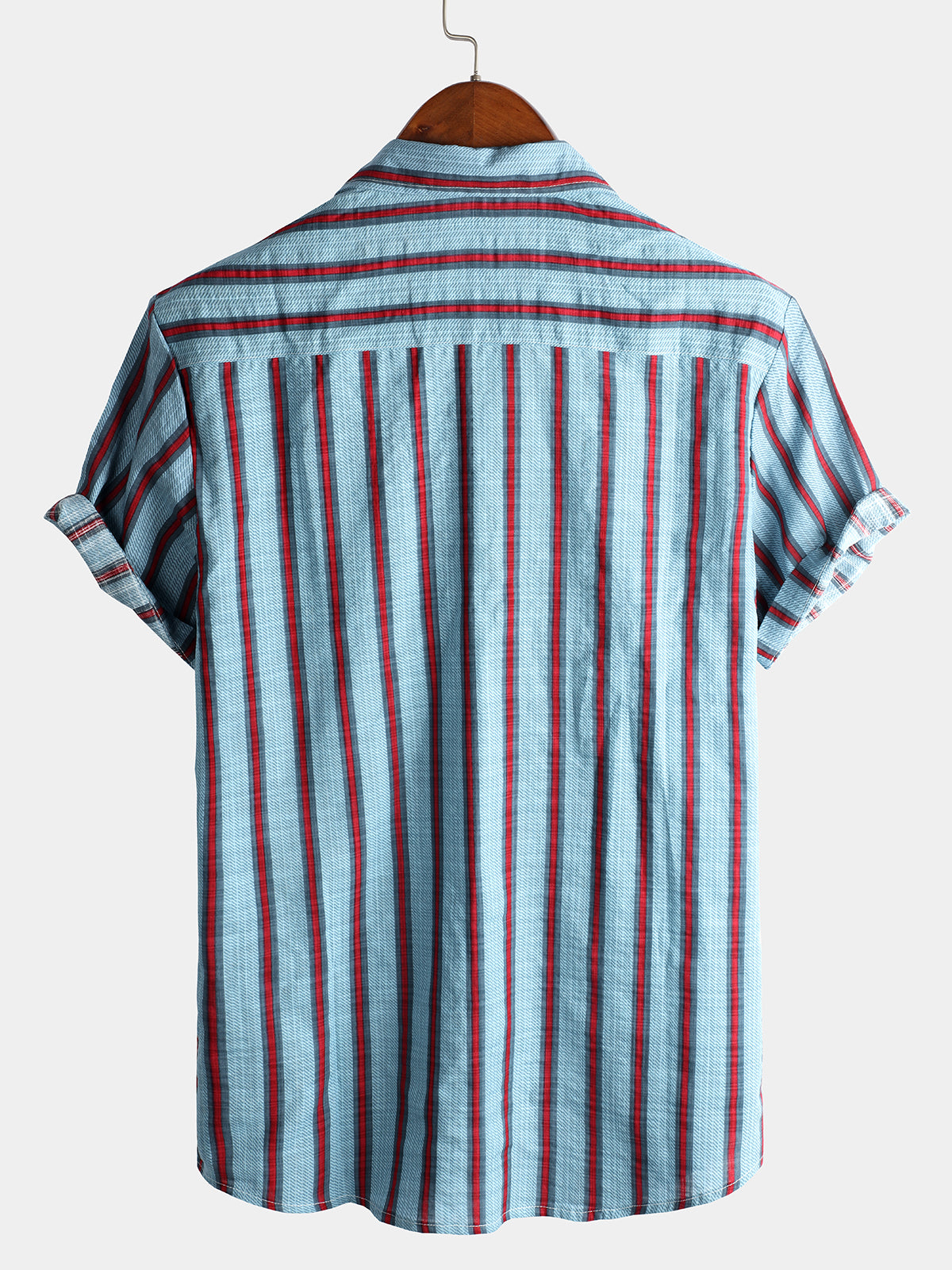 Striped Print Short-Sleeve Shirt