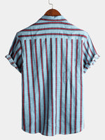 Striped Print Short-Sleeve Shirt