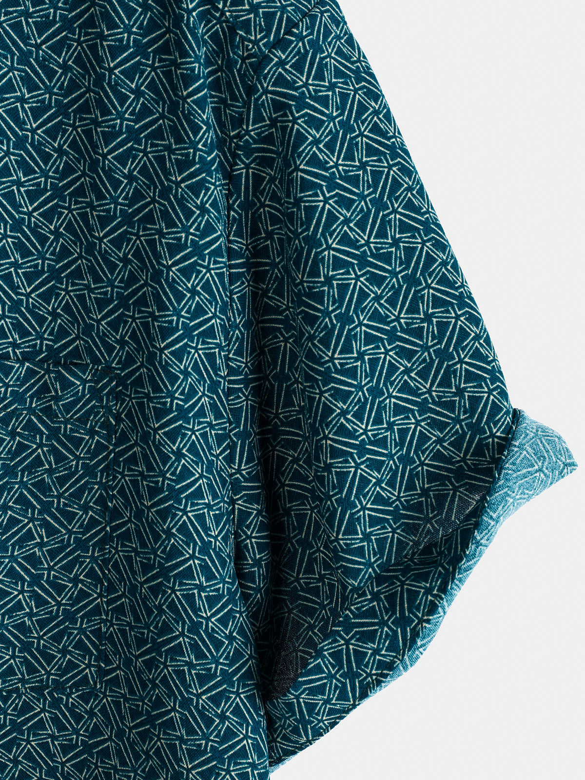 Casual Shirt with Pockets, Short Sleeves, Geometric Print