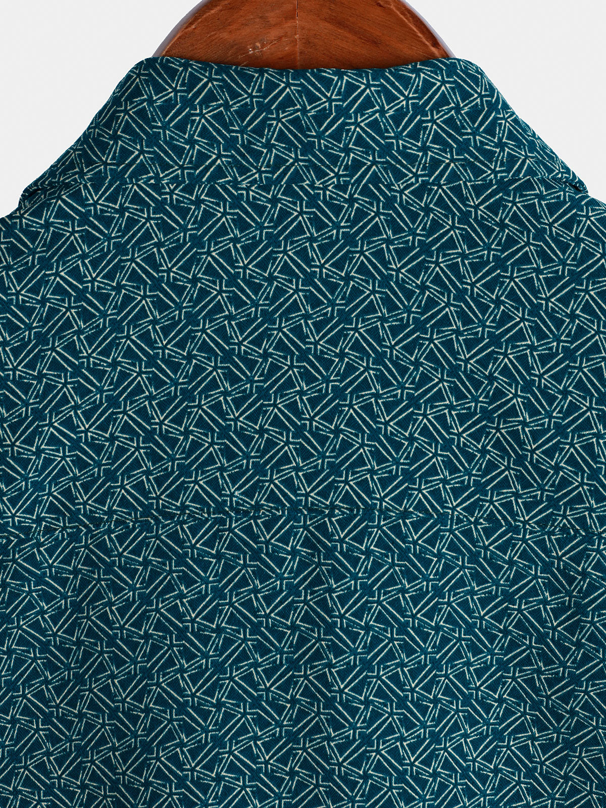Casual Shirt with Pockets, Short Sleeves, Geometric Print