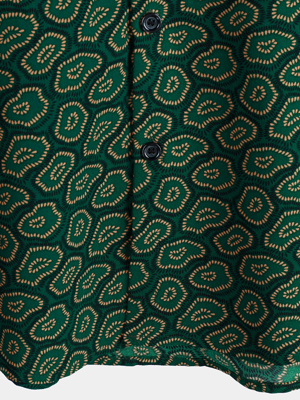 Short-Sleeve Shirt with Green Abstract Pattern Pocket