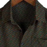 Retro Casual Cotton Shirt with Short Sleeves and Buttons for Men