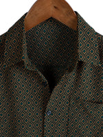 Retro Casual Cotton Shirt with Short Sleeves and Buttons for Men