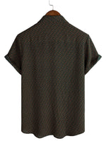 Retro Casual Cotton Shirt with Short Sleeves and Buttons for Men