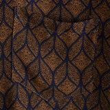 Short-Sleeve Brown Retro Geometric Print Pocket Shirt