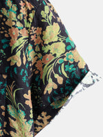 Hawaiian Short-Sleeve Botanical Print Pocket Shirt