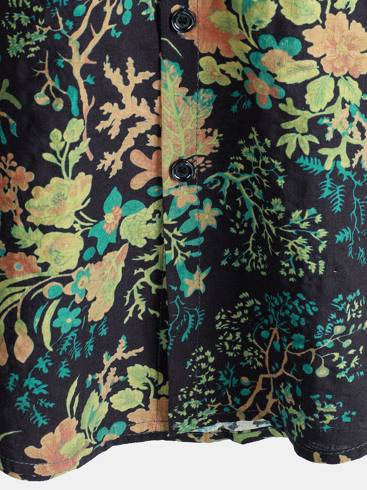 Hawaiian Short-Sleeve Botanical Print Pocket Shirt