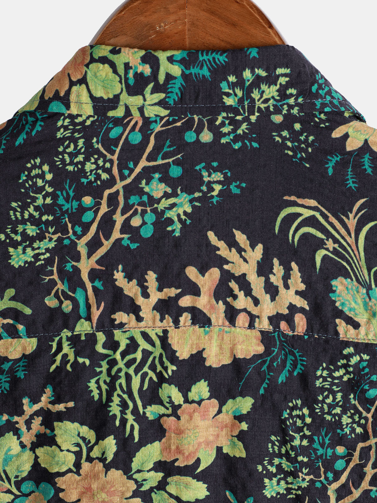 Hawaiian Short-Sleeve Botanical Print Pocket Shirt