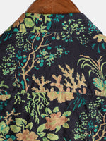 Hawaiian Short-Sleeve Botanical Print Pocket Shirt